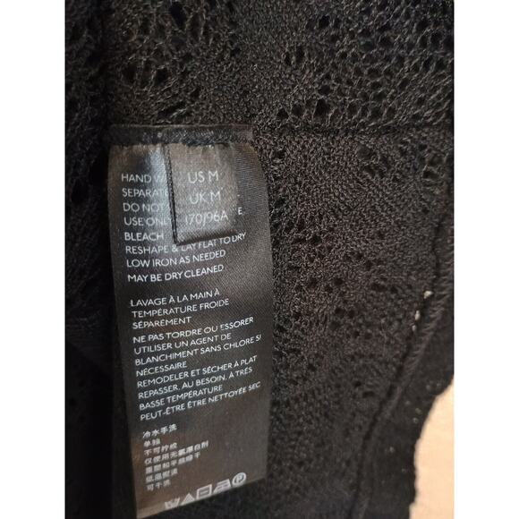 Free People Dress Womens Medium Black Crochet Lace Flare Romantic Neutral Goth - Picture 8 of 10